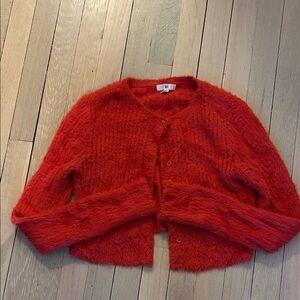 BP Red Fuzzy Cardigan Sweater